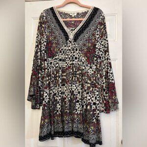 🌿 Umgee Boho Bell Sleeve Floral Mini Dress